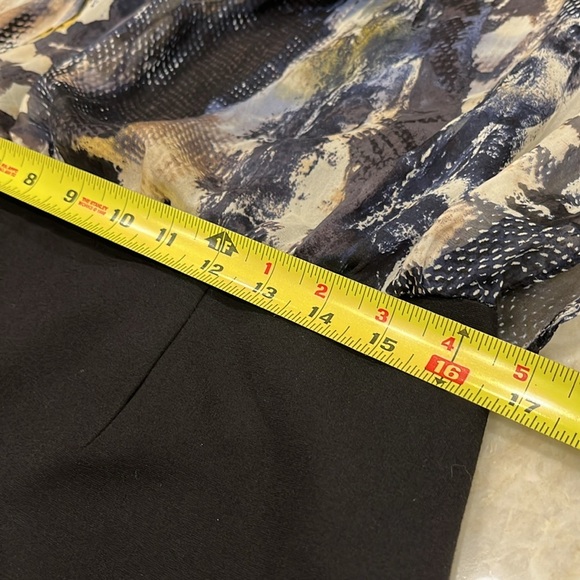 Aidan‎ Mattox Silk Blouson Mini Dress | Blue Grey Black | Size 14 | Excellent - Picture 8 of 15